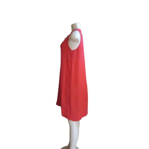 Eileen Fisher Linen Coral Sheath Sleeveless Oversized Dress SX XS - Picture 3 of 5